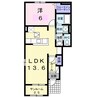 サンテクラージュ木太町Ｃ 1LDKの間取り