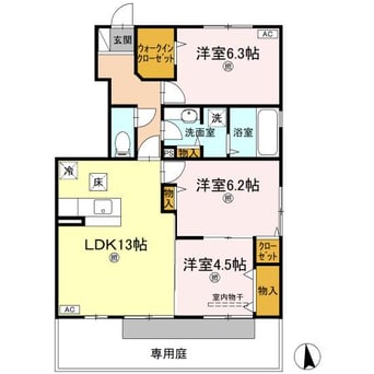 間取図 フォンターナ伏石Ⅱ