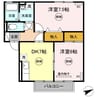 一本木ハイム E棟 2DKの間取り