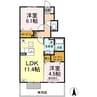グランシャリオ 2LDKの間取り