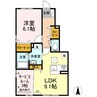 セジュール雅 A棟 1LDK+Sの間取り