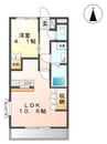 ラティールⅢ 1LDKの間取り