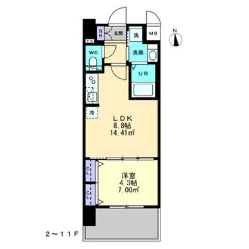 間取図 Ｓ－ＲＥＳＩＤＥＮＣＥ中央町ａｌｅｃｔｒａ
