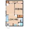 谷口荘 1LDKの間取り