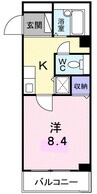 ジャンレジダンスＭ 1Kの間取り