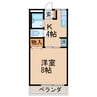 祈岩ハイム 1Kの間取り