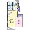 フォンモンターニュⅡＢ 1LDKの間取り