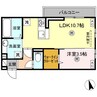 オラシオン B棟 1LDKの間取り