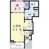 カーサ　セレーノ　Ⅱ 1LDKの間取り