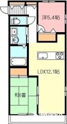 フォブールKMTII 2LDKの間取り