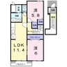 クラール・プラッツＢ 2LDKの間取り