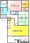 フォブール幸 2LDKの間取り