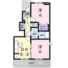 クローバー　ポンドＥ 2DKの間取り