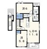 サンリットⅢ 2LDKの間取り