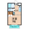 サマックスファミーユ 1Kの間取り