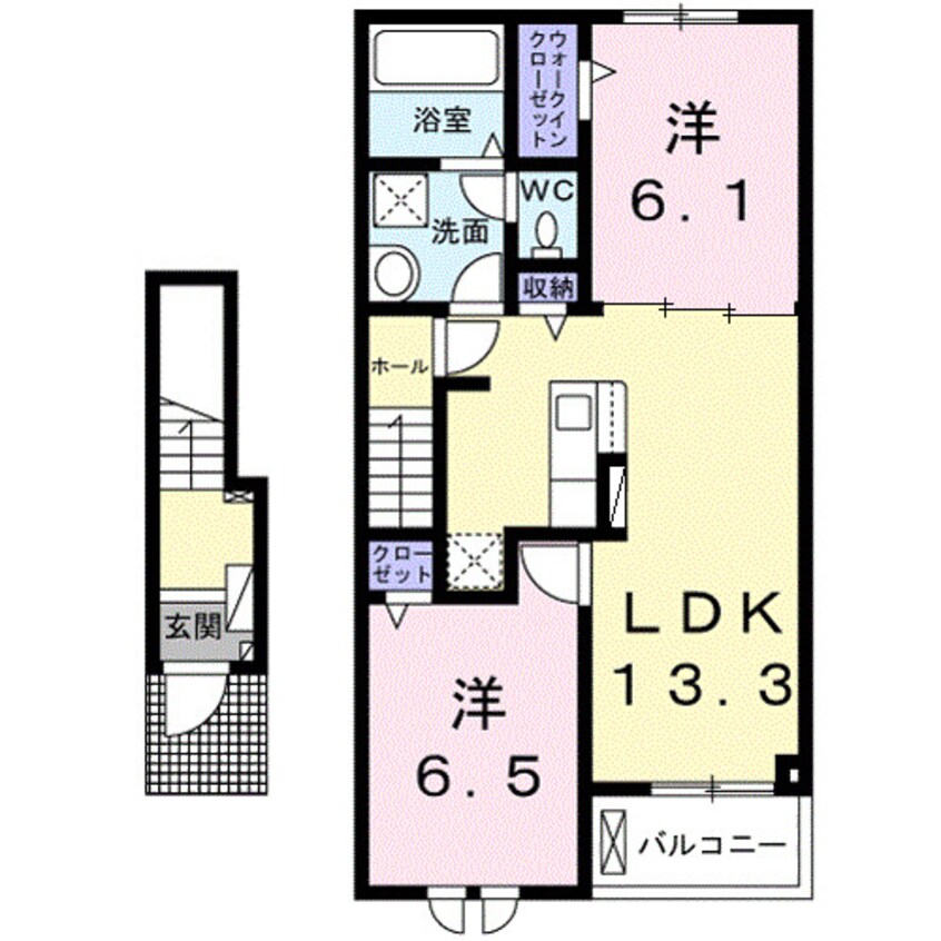 間取図 ベルエア木太Ｂ