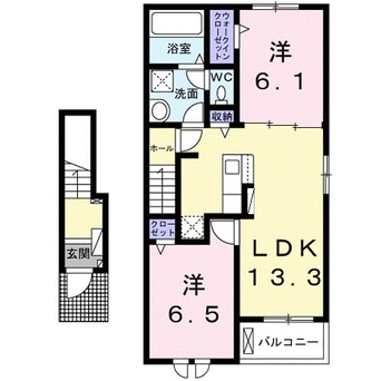 間取図 ルルディ　モトヤマＢ