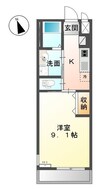 パークウェイ今里 1Kの間取り