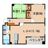 中村第3ビル 2LDKの間取り