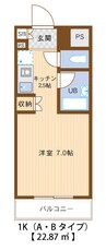 ハーバービュー 1Kの間取り