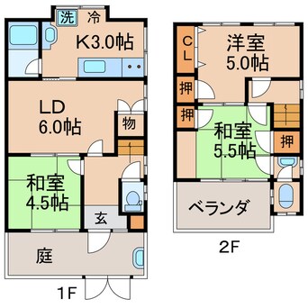 間取図 真鍋借家