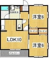 フルールコート 2LDKの間取り