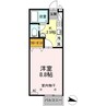 セジュール・栗林南 1Kの間取り