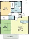 フォブール新居ⅡＡ 2LDKの間取り