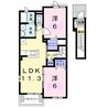 グレース　ヒロ　Ⅰ 2LDKの間取り