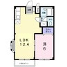 エルディム　吉田 1LDKの間取り