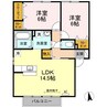ラ カンパーニュ B棟 2LDKの間取り