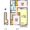 ロイヤルパークス林町 A棟 2LDKの間取り
