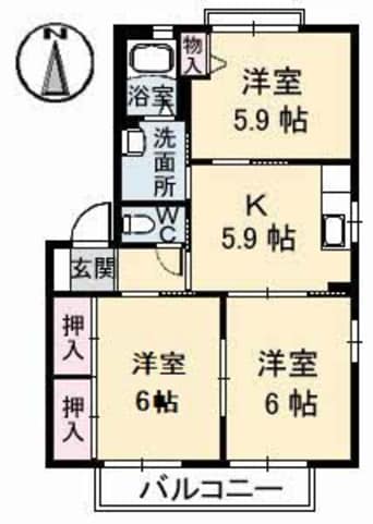 間取図 バリュージュグリーン D