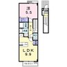 サン・チェリー山崎 1LDKの間取り