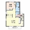 ハピネスJ 1LDKの間取り