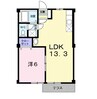 トラッド木太 1LDKの間取り