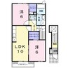 アルドーレ　Ⅰ 2LDKの間取り
