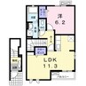 レジデンスＫ 1LDKの間取り