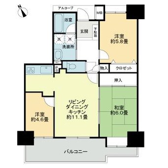 間取図 ダイアパレス茜町インタースクエア3番館