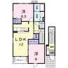 ロイヤルスクウェア　一宮Ⅲ 2LDKの間取り