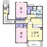 クリスタル　Ｂ 2LDKの間取り