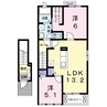 ジュネスＭ　Ⅲ 2LDKの間取り