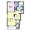 アベニール鬼無Ａ 1LDKの間取り