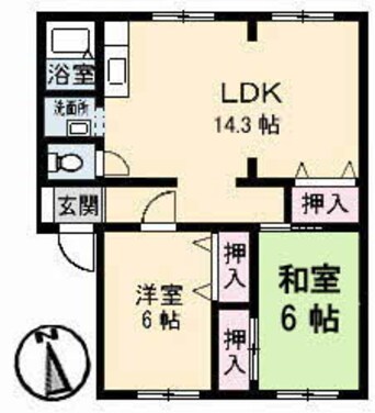 間取図 サンビレッジ高松 D棟