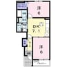 プリムローズ　ノユル 2DKの間取り