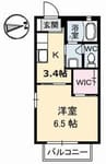 バリュージュM 1Kの間取り