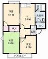 カサベルデ Ⅱ棟 3Kの間取り