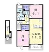 グリンヴィラ　青木 2LDKの間取り