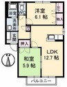 ジュネスTOSHI C棟 2LDKの間取り