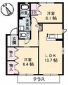 ハイツMINORU A棟 2LDKの間取り